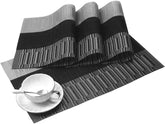 Kitchen Dinning Mats Set PVC Placemats Non-slip Table Mats Retro Luxury Court Style Heat-resistant (10Pc Set)