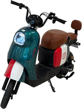VLRA 48V20AH Classic Retro Mobility Scooters, White and Red, Brown Leather Seats, LED Lights