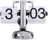 Olmecs Retro Vintage Flip Desk Clock Home Décor Ideal for Home Office-silver