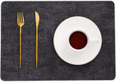 PVC Non Slip Heat-Resistant Placemats for Dining Table Waterproof Stain Resistant Wipeable Table Mat Non-Slip Easy Clean Place Mat for Kitchen Table (10Pc Set)