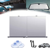 Automatic Retractable Car Sunshade, Universal Fit, 27.6*55inch, UV Protection, Foldable Windshield Sunshade