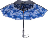 Olmecs Umbrella with Fan and Mist Spray, USB Rechargeable Windproof Sun Umbrella with 8 Rib