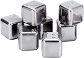8pcs Stainless Steel Reusable Ice Cubes with Barman Tongs and Freezer Tray for cold coffee, Chill Drinks