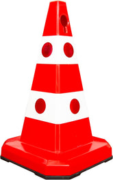 Olmecs Reflective Traffic Safety Cone 62CM | Heavy Duty PVC Road Cone with Rubber Base