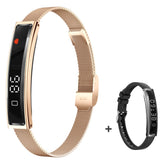 Smart Bracelet Couples Step Counter Heart Rate Health Monitor Waterproof Sports Wristband with Dual Strap