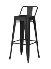 Olmecs Metal Bar Chair With Back Support High Chair (Black)
