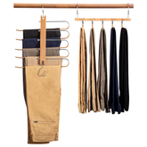 Willow Pants Hangers Space Saving 4 Pack Wooden Multiple Pants Hangers