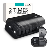 Fullicon Large Capacity Pill Organizer, Secure Pill Case with Durable Printing