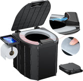 Upgraded soft toilet seat with urine Splash Guard with Detachable Paper Holder