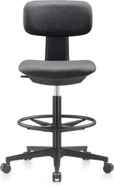 NAVO Pluto, High Office Chair, Ergonomic Drafting Chair (PURE BLACK)