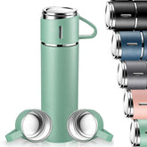 500ml Stainless Steel Vacuum Thermos flask with Silicone Handle and Insulated Water bottle with 2 stainless steel cups