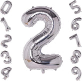 Silver Number Balloons in Helium Foil Mylar No.2