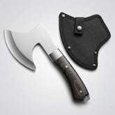 Compact Hand Axe with Wooden Handle – Camping Hatchet Chopping Axe with Leather Sheath for Wood Splitting, Survival Tactical Axe, Outdoor Bushcraft (Tactical Edge Black Axe)