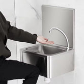 Commercial Kitchen Knee Operated Hand Wash Sink Stainless Steel Kitchen 42x36x59cm