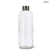 Willow Glass Drinking Bottles for Beverage and Juice with stainless Steel Caps & Leak-Proof Lid 500 ml (24Pc/Ctn)