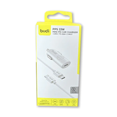 Budi PPS 33W Mini PD Car Charger with Type-C to Type-C cable CC062TTTW