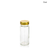 Glass Jar for Kitchen Storage with Air Tight Gold Cap 75ml (160Pcs/Ctn)