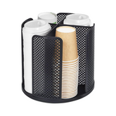 Olmecs Cup Holder, Rotatable Cup and Lid Organizer with 4 Compartments, Coffee Cup Dispenser