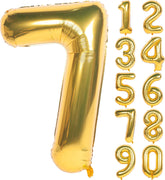 Gold Number Balloons in Helium Foil Mylar No.7
