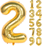 Gold Number Balloons in Helium Foil Mylar No.2