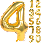 Gold Number Balloons in Helium Foil Mylar No.4