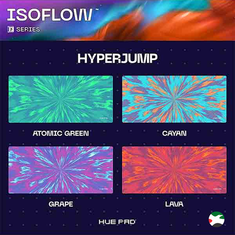 Huepad Isoflow Series, Premium Mousepads, HYDRAGLIDE™ Fabric Gaming Mouse pad, XL Desk Pad with Carry Case Tube (XL: 90x40cm, HYPERJUMP, FROST GRAPE)