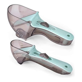 Olmecs 2 PCS Adjustable Measuring Cups and Spoons Set ,Kitchen Tool Plastic Scoop