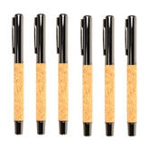Olmecs AMP 69-2 Metal & Cork Pen for Corporate Gifting with Gift Box (6Pc Pack)