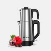DENX 2200W Stainless Steel Double Electric Kettle 1.8L+1.2L Large & Small Capacity Hot Water Boiler, Tea, Coffee Maker Kettle, Auto Shut Off, Boil Dry Protection, Kitchen & Office Appliance