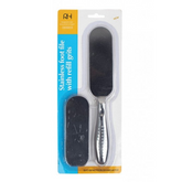 Olmecs Nail Stainless Foot File with Refill Grits