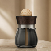 Black Odoor Aroma Diffuser Air Freshener, Premium Essential Oil Fragrance, Long Lasting Scent, Glass Bottle with Natural Wood Top - AGARWOOD PURPLE CRYSTAL