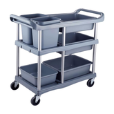 Olmecs 3 Tier Hotel Trolley, Restaurant Service Trolley for Collecting Bowls, Plates