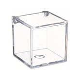 Clear Acrylic Storage Box with Hinged Lid - 10 x 10 x 10 Cms (12 Pcs Pack) - Willow