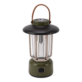 Ultra-Bright Rechargeable (Lantern Clock) Waterproof & USB Powered Torch with Hook for Camping (Modern Vintage - Black)
