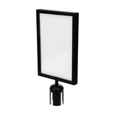 A4 Black Stainless Steel Double-Sided Sign Holder Stand for Retractable Belt and Stanchion