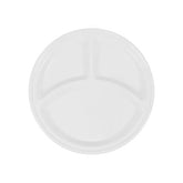 12 Pc Pack Melamine Ware Mess Round Tray, Three Compartment