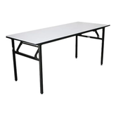 Olmecs White Portable MDF Wood Folding Table 180 * 75cm for 4-6 person
