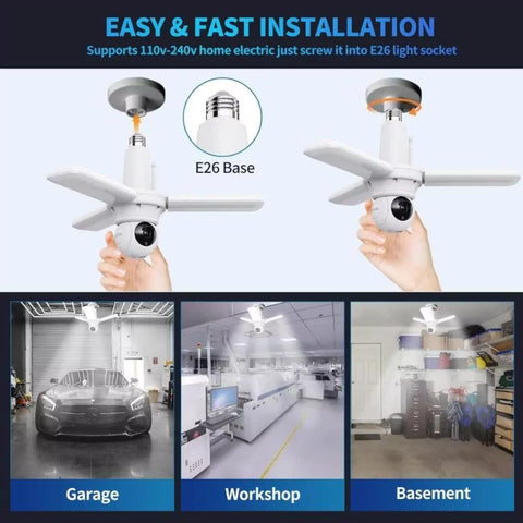 PTZ Smart Camera All-In-One Lumiguardian LED Garage Lights Bulb PTZ Smart Camera All-In-One Lumiguardian LED Garage Lights Bulb