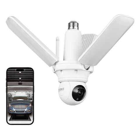 PTZ Smart Camera All-In-One Lumiguardian LED Garage Lights Bulb PTZ Smart Camera All-In-One Lumiguardian LED Garage Lights Bulb