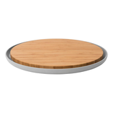 BergHOFF Leo Round Bamboo Wood Chopping Board With Collecting Plate, 36.5cm