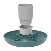BergHOFF Leo Bamboo Eco Fibre Apéro Dipping Set with Sauce Cup, Grey, 24.5 x 24.5 x 12 cm