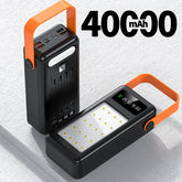 40000mAh large capacity Portable Power Bank Outdoor camping lights External Battery Charger For Smartphone Built in Cables