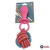 ITALO Dog Chew Toys Set, Ball Rope and Ring, for Teeth Grinding and Interactive Play