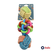 ITALO Dog Chew Toy Pet Dogs Rope Ball with Bell
