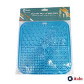 Dog Lick Pad Licking Puzzle Toy Bathing Food Dispenser Grooming Licking Bowl Blue