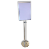 Olmecs Poster Stand Silver With Dual Pole & Aluminium Snap Frame A3