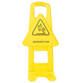 Olmecs Caution Wet Floor Sign - Yellow | Portable Cleaning In Progress Floor Sign