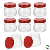 Willow 12Pcs Airtight Glass Canister, Glass Food Storage / Honey Jar with Lid Honey Bee Pot for Home Kitchen