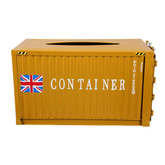 Shipping Container Tissue Box Holder Metal Tissue Box Vintage Metal Container Model Golden