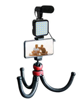 Cellphone Vlog Microphone Kit/Video Kit for Phone with Metal Microphone and Filllight